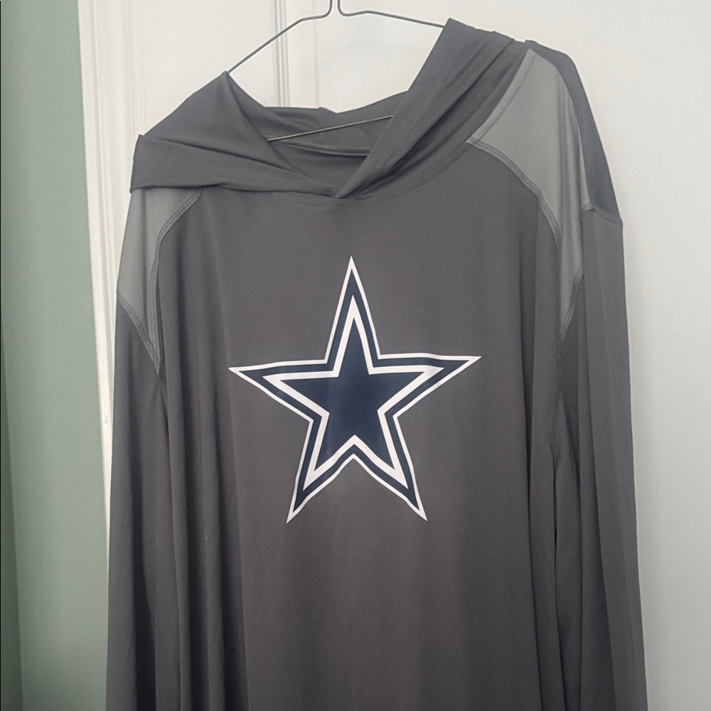 Light Weight Gray Dallas Cowboys long sleeve hoodie
